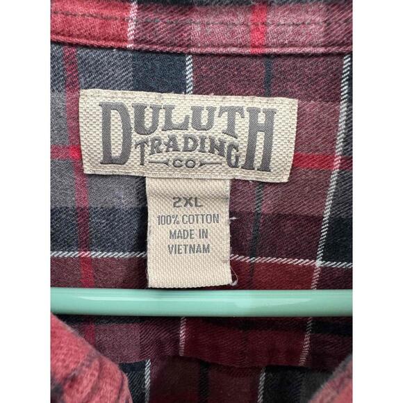 Duluth Trading Co Plaid Long Sleeve Button Front Chest Pockets Casual Shirt 2XL - Picture 2 of 6